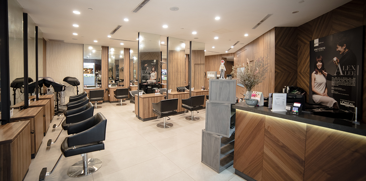 A hair salon interior at Parkway Parade