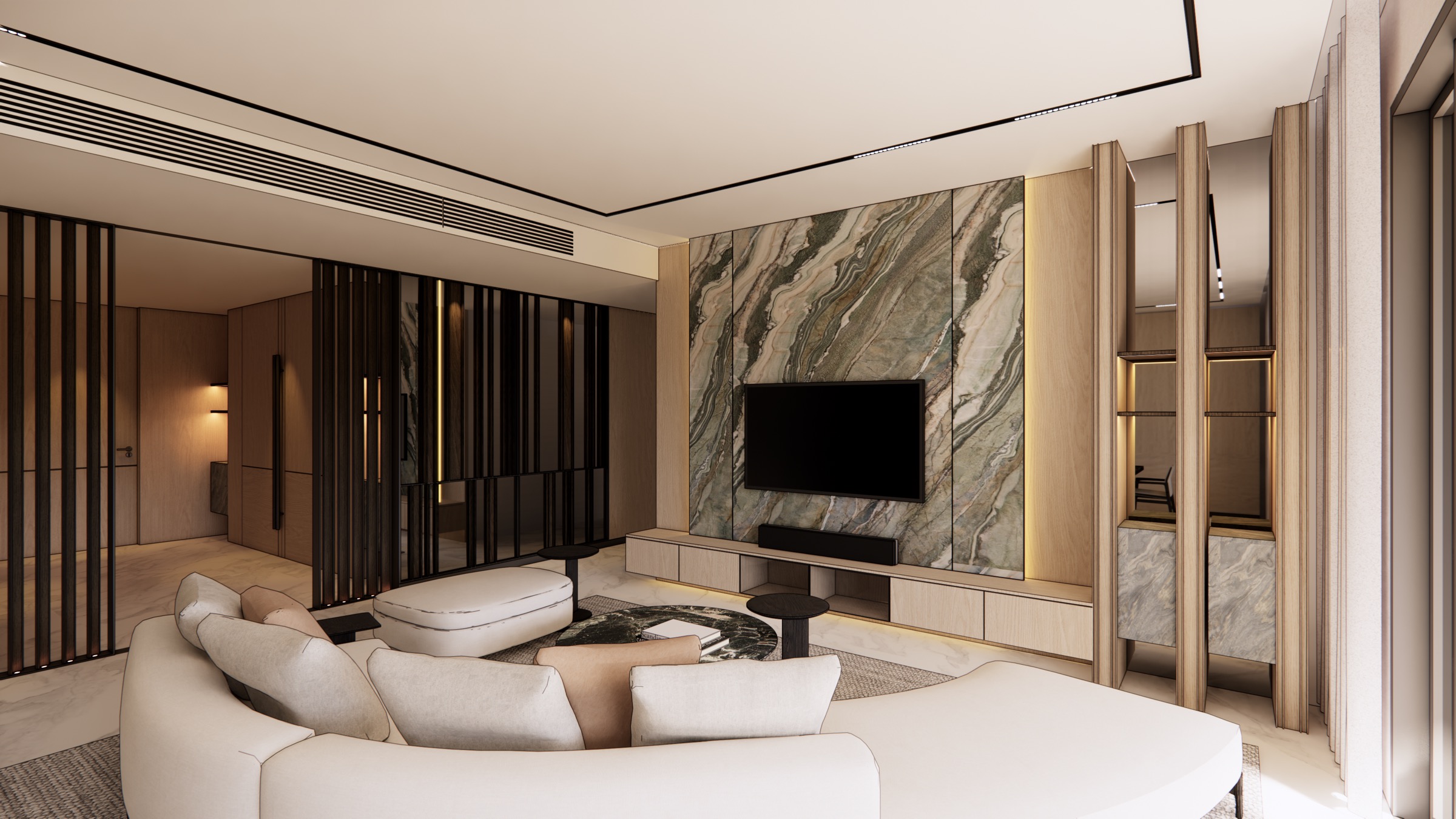 House of Marble, a four-bedroom apartment finished in Volakas and Dedalus marble