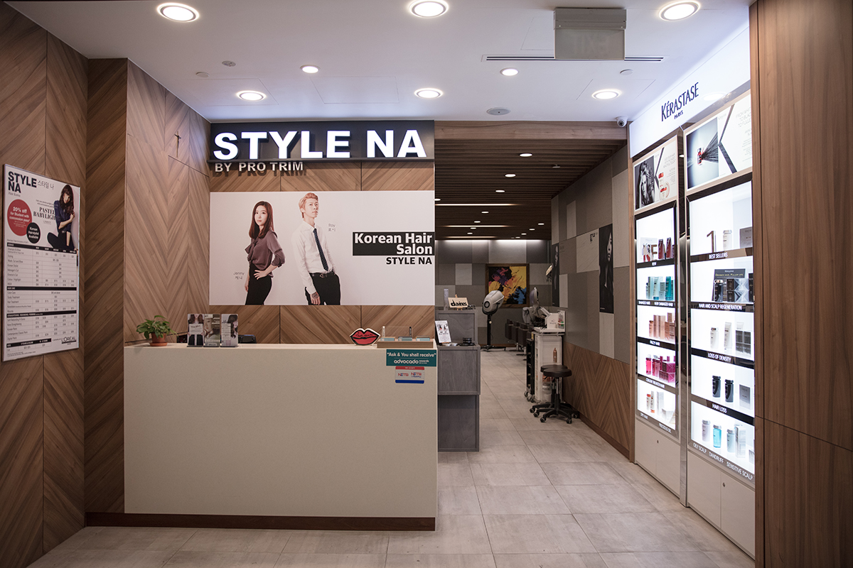 Pro Trim salon interior with timber styling stations and mirrors
