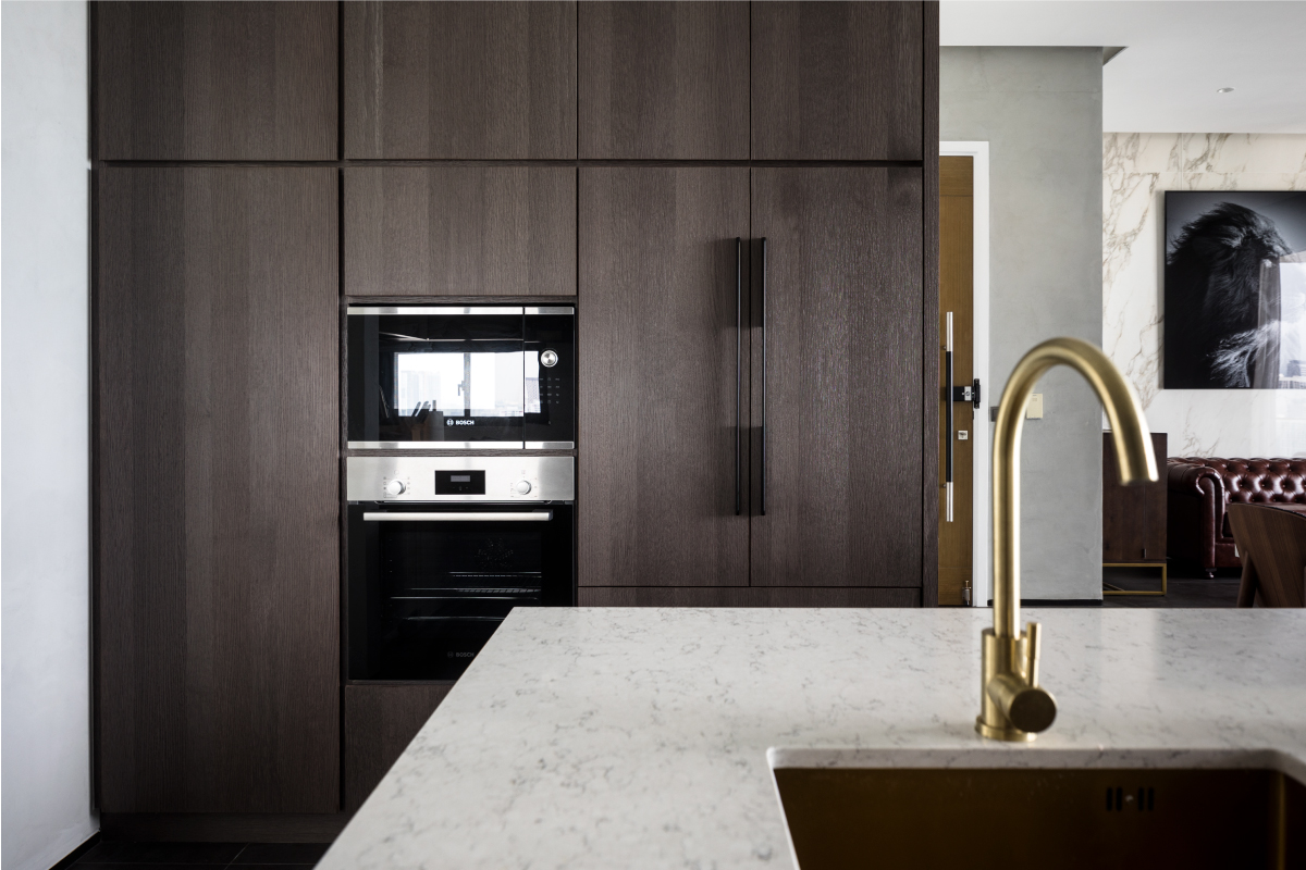 Wide view of The Trizon apartment interior
